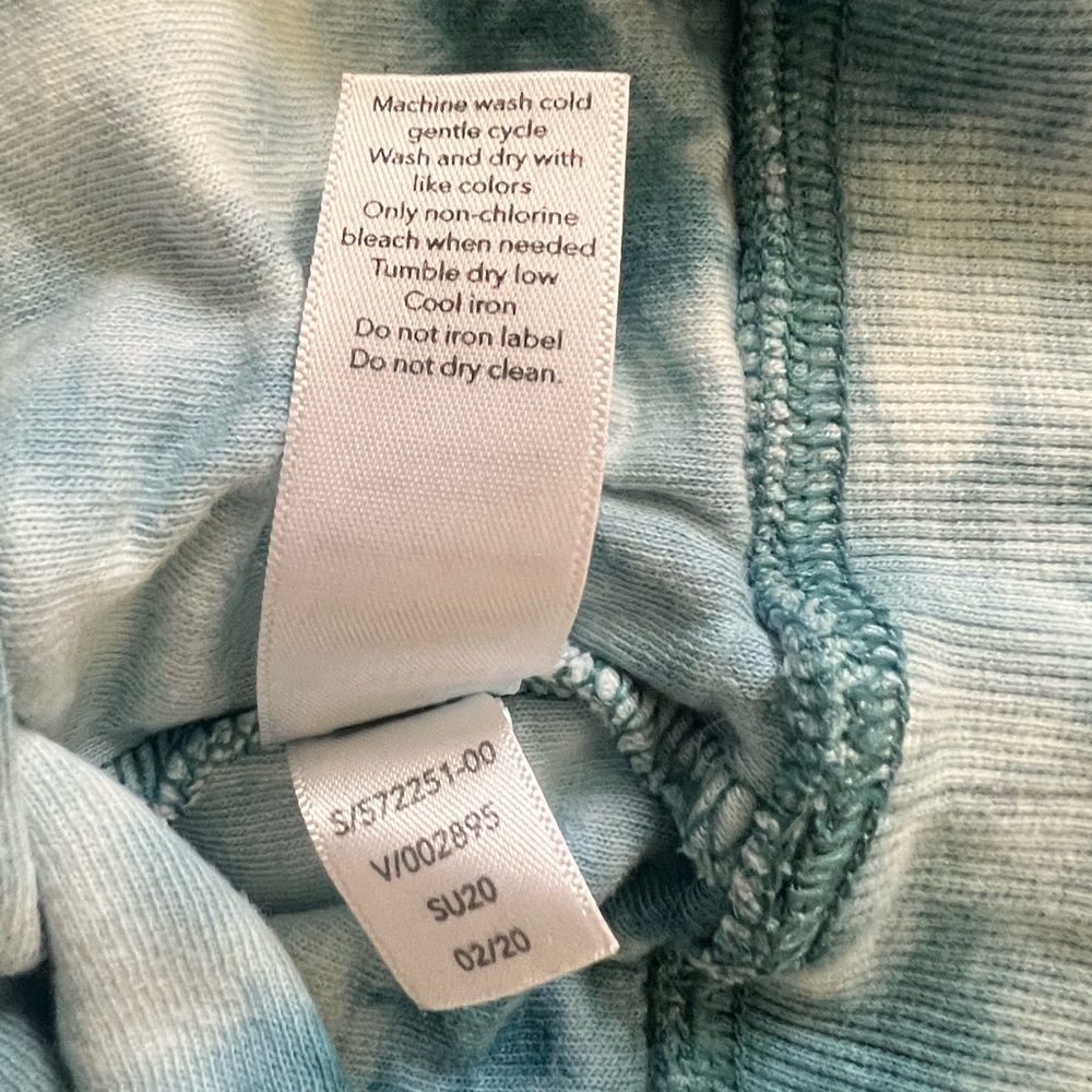 Athleta Sundown Teal Blue Tie Dye Crewneck Sweatshirt Medium Tall - Picture 6 of 8